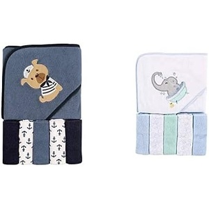 image:imageLuvable Friends Hooded Towel with Washcloths Ikat Elephant and OwlDog Elephant Bath