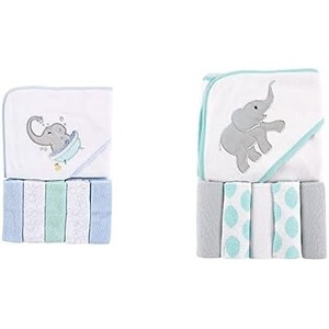 image:imageLuvable Friends Hooded Towel with Washcloths Ikat Elephant and OwlElephant Bath Ikat Elephant