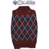image:imageLuvable Friends Dogs and Cats Knit Pet Sweater Burgundy Argyle LargeBurgundy Argyle