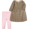 image:imageLuvable Friends Hudson Baby LongSleeve Dress and Leggings 2pc Rose WildcatRose Wildcat