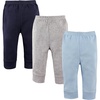 image:imageLuvable Friends Unisex 3 Pack Tapered Ankle Pants Blue amp Gray 03 Months
