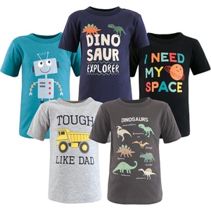 image:imageHudson Baby UnisexBaby Short Sleeve TShirtsDino Truck Robot