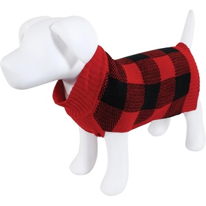 image:imageLuvable Friends Dogs and Cats Knit Pet Sweater Burgundy Argyle LargeBuffalo Plaid