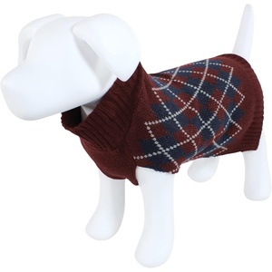 image:imageLuvable Friends Dogs and Cats Knit Pet Sweater Burgundy Argyle LargeBurgundy Argyle