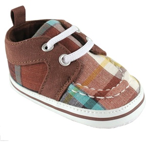 image:imageLuvable Friends Unisex Baby Crib ShoesBrown Plaid