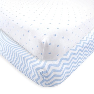image:imageLuvable Friends Unisex Baby Fitted Crib Sheet Girl Basic Elephant One SizeBlue Chevron Stars