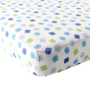 image:imageLuvable Friends Unisex Baby Fitted Crib Sheet Girl Basic Elephant One SizeBlue Geometric
