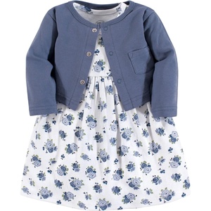 image:imageLuvable Friends babygirls Dress and CardiganBlue Floral