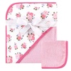 image:imageLuvable Friends Unisex Baby Cotton Hooded Towel and Washcloth Turtle One SizeFloral