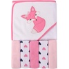 image:imageLuvable Friends Unisex Baby Hooded Towel with Five Washcloths Whale One SizeFoxy