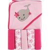 image:imageLuvable Friends Unisex Baby Hooded Towel with Five Washcloths Whale One SizeGirly Whale