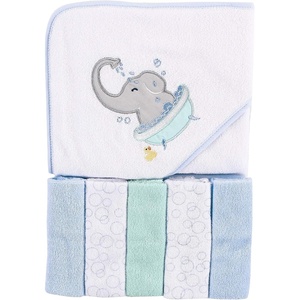 image:imageLuvable Friends Unisex Baby Hooded Towel with Five Washcloths Whale One SizeElephant Bath