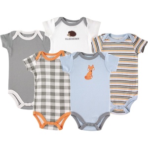 image:imageLuvable Friends Unisex Baby Cotton Bodysuits Fox Short Sleeve 5 Pack 03 Months 3M