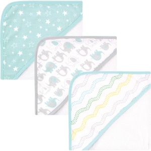 image:imageLuvable Friends Unisex Baby Cotton Terry Hooded Towels Mint Elephant One SizeBasic Elephant