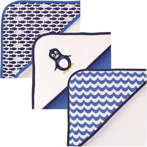 image:imageLuvable Friends Unisex Baby Cotton Terry Hooded Towels Mint Elephant One SizeMr Penguin