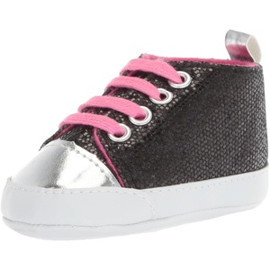 image:imageLuvable Friends Baby Girls Sparkly SneakerBlack With Pink Laces