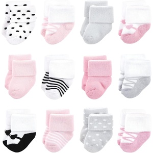 image:imageLuvable Friends Unisex Baby Newborn and Baby Terry SocksPink Black Ballet 12pack