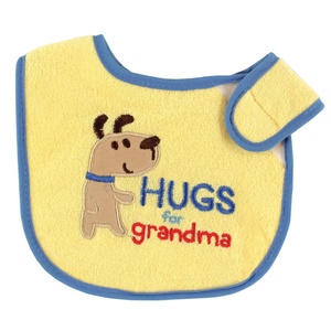 image:imageLuvable Friends Drooler Bib with Side Closure Yellow GrandmaHugs for Grandma