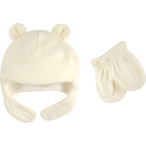 image:imageLuvable Friends Baby Fleece Bear Hat and Mitten SetCream Baby