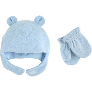 image:imageLuvable Friends Baby Fleece Bear Hat and Mitten SetLight Blue Toddler