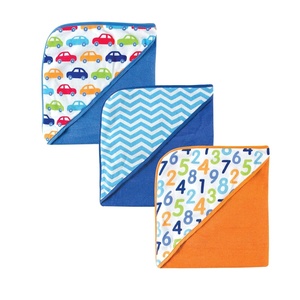 image:imageLuvable Friends Print Hooded Towels Blue Cars 3 CountBlue Cars