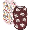 image:imageLuvable Friends Dog Pet Dog and Cats Cotton TShirts 2pk Burgundy Floral Botanical XLargeBurgundy Floral Botanical