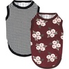 image:imageLuvable Friends Dog Pet Dog and Cats Cotton TShirts 2pk Burgundy Floral Botanical XLargeBurgundy Floral Houndstooth