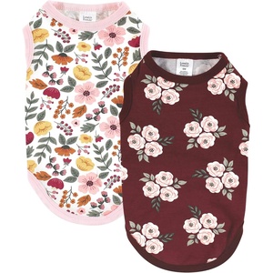 image:imageLuvable Friends Dog Pet Dog and Cats Cotton TShirts 2pk Burgundy Floral Botanical XLargeBurgundy Floral Botanical