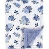 image:imageLuvable Friends Unisex Baby Plush Blanket with Sherpa Back Girl Safari One SizeBlue Floral