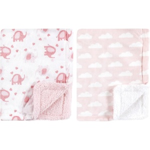 image:imageLuvable Friends Unisex Baby Plush Blanket with Sherpa Back Girl Safari One SizeGirl Basic Elephant