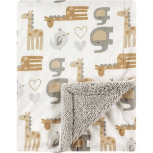 image:imageLuvable Friends Unisex Baby Plush Blanket with Sherpa Back Girl Safari One SizeNeutral Safari