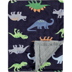 image:imageLuvable Friends Unisex Baby Plush Blanket with Sherpa Back Girl Safari One SizePrinted Dinosaurs