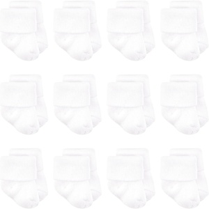 image:imageLuvable Friends Basics Unisex Baby Cozy Terry Baby Sock 12Pack Cloud White 06 Months