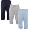 image:imageLuvable Friends Unisex 3 Pack Tapered Ankle Pants Blue amp Gray 36 Months