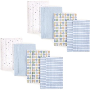 image:imageLuvable Friends Unisex Baby Cotton Flannel Burp Cloths Blue Polka Dots 8Pack One SizeBlue Polka Dots 8pack