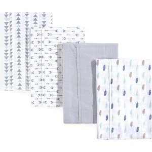 image:imageLuvable Friends Unisex Baby Cotton Flannel Burp Cloths Blue Polka Dots 8Pack One SizeBoy Feathers