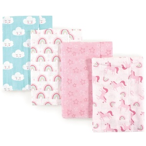 image:imageLuvable Friends Unisex Baby Cotton Flannel Burp Cloths Blue Polka Dots 8Pack One SizeRainbow
