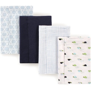 image:imageLuvable Friends Unisex Baby Cotton Flannel Burp Cloths Blue Polka Dots 8Pack One SizeTurtle