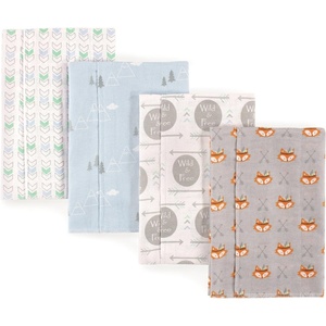image:imageLuvable Friends Unisex Baby Cotton Flannel Burp Cloths Blue Polka Dots 8Pack One SizeWild Free